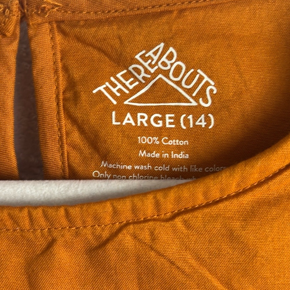 NWT Orange Ruffle Sleeve Kids Top size 14 - Picture 5 of 5